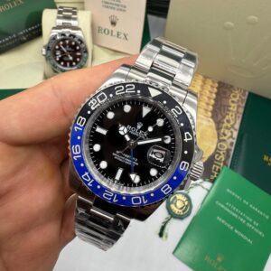 Rolex GMT Master II Batman 40mm Mostrador Preto Luneta Preto/Azul